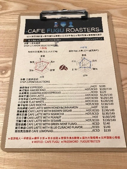 CAFE FUGU Roasters　メニュー
